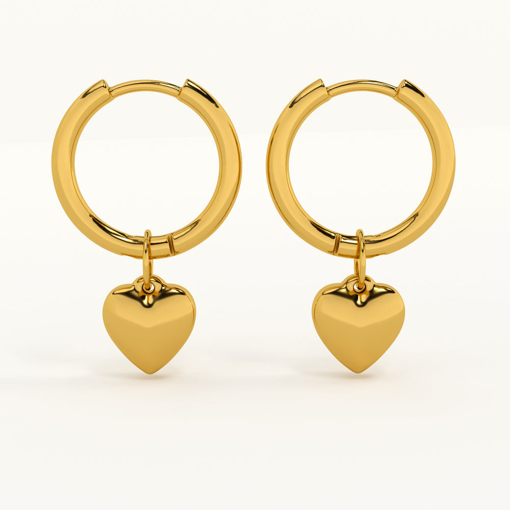 Small Heart Hoop Earrings