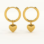 Small Heart Hoop Earrings